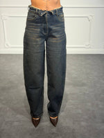 Jeans relaxed con vita incrociata