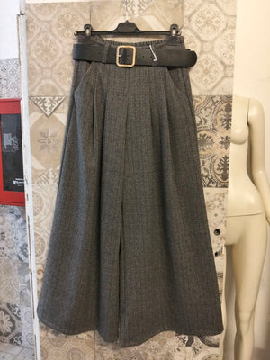 Pantalone palazzo gessato con pinces