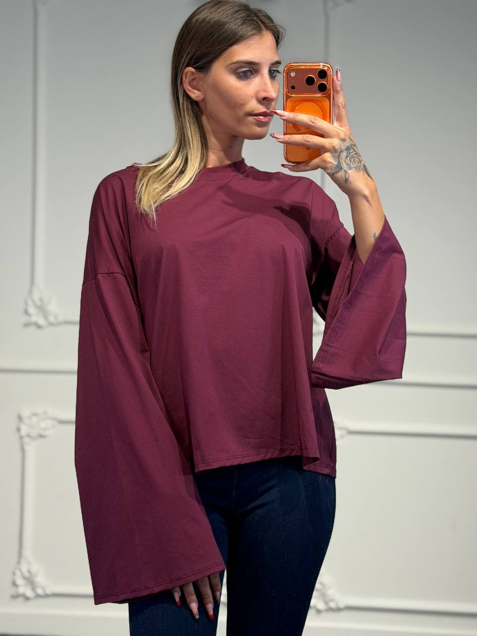 Maglia oversize con maniche a campana