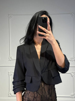 blazer arricciato drop