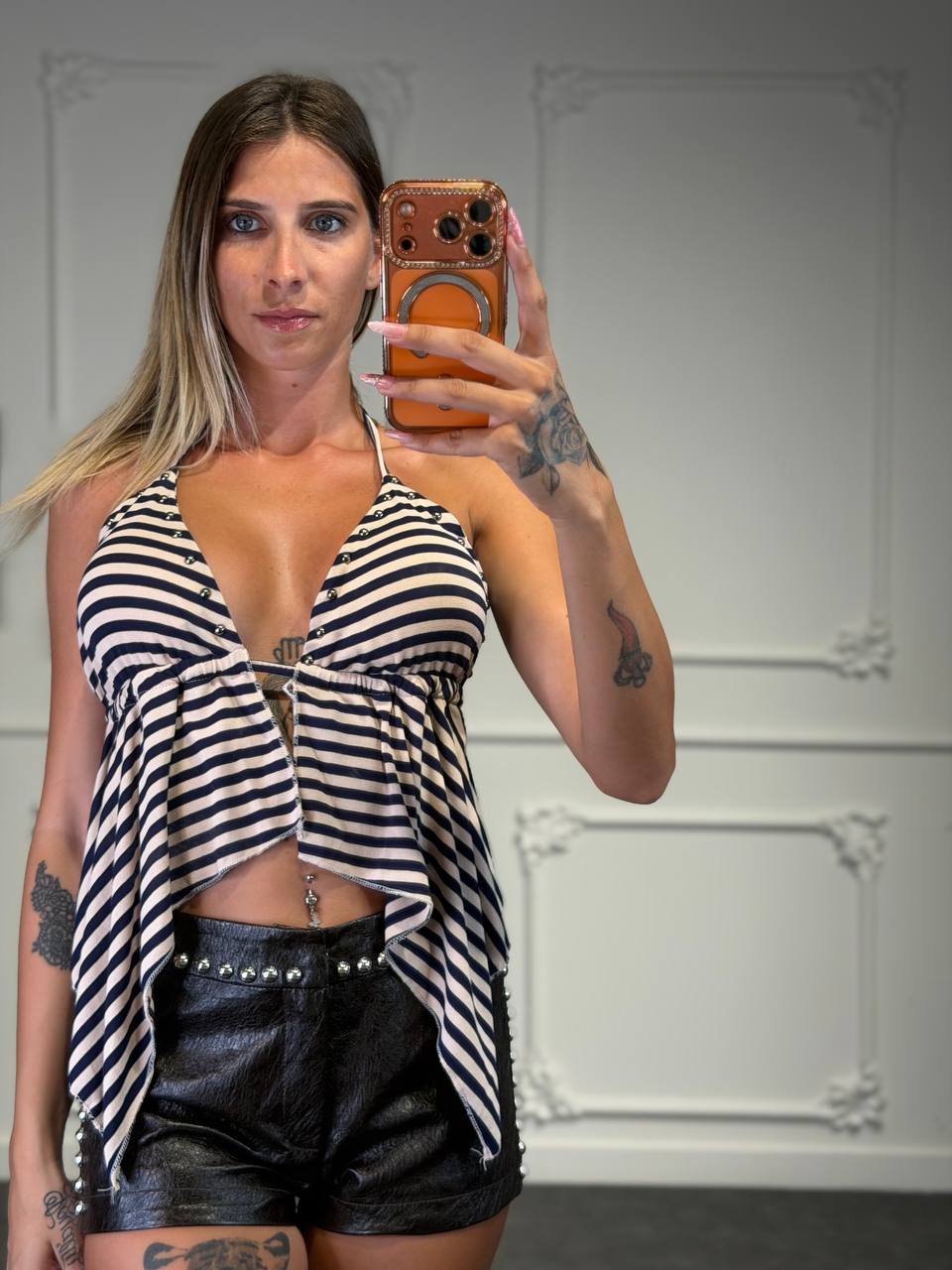 top regolabile a righe
