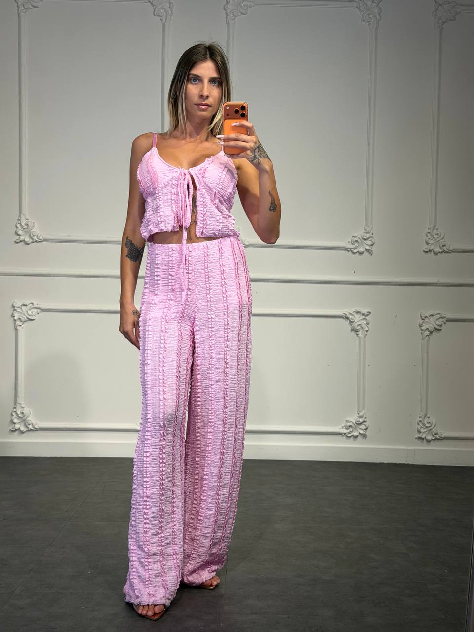 set candy in cotone ricamato - Dverso Fashion