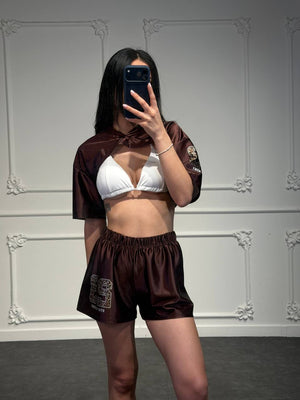 set tre pezzi in raso - Dverso Fashion