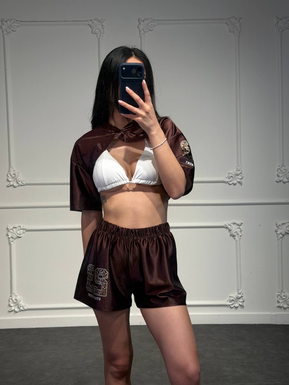 set tre pezzi in raso - Dverso Fashion