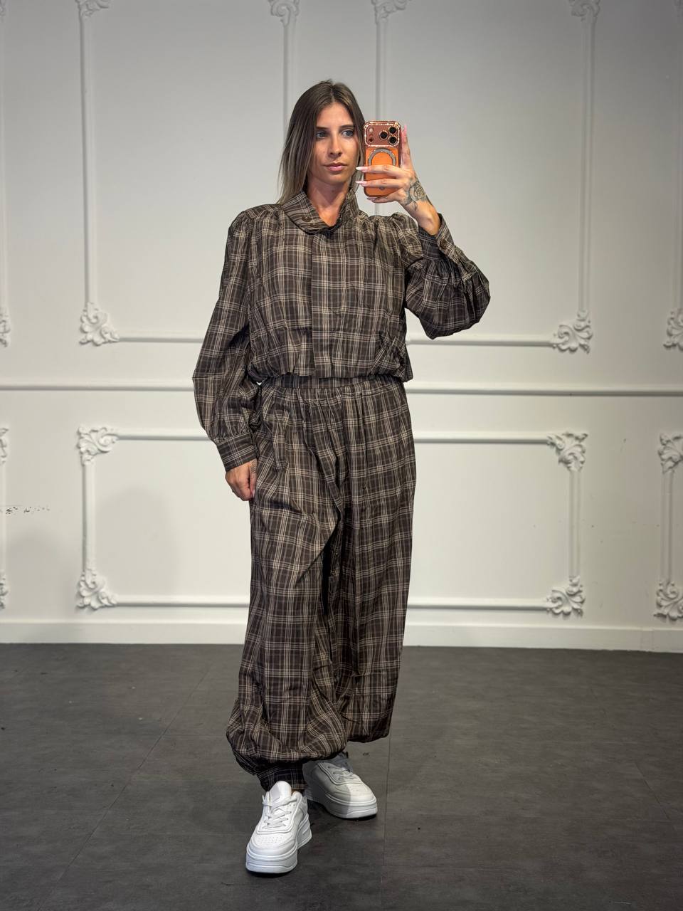 set tuta a quadri - Dverso Fashion