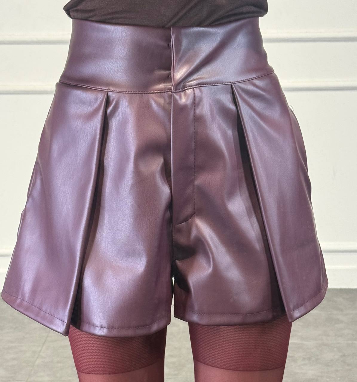shorts livia in pelle - Dverso Fashion
