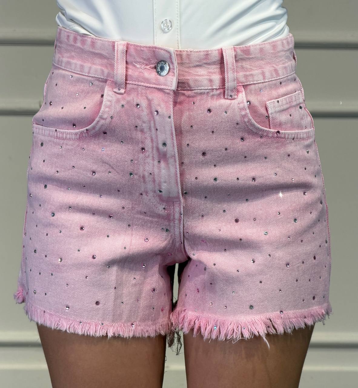 shorts pinkie con tasca glitter - Dverso Fashion