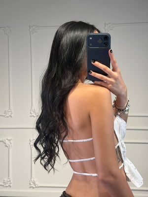 top a fascia in pizzo sangallo - Dverso Fashion