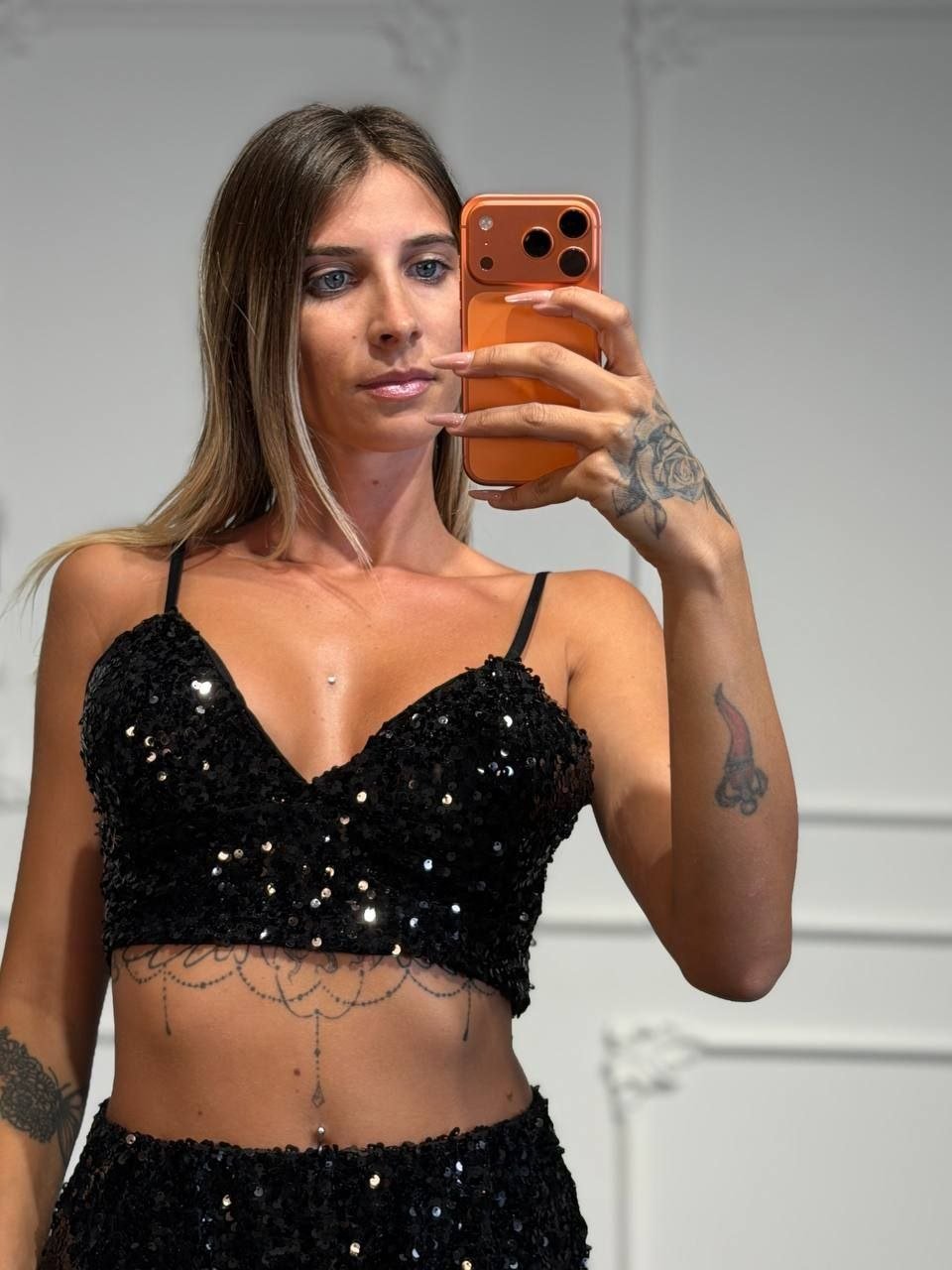 top amanda con paillettes - Dverso Fashion