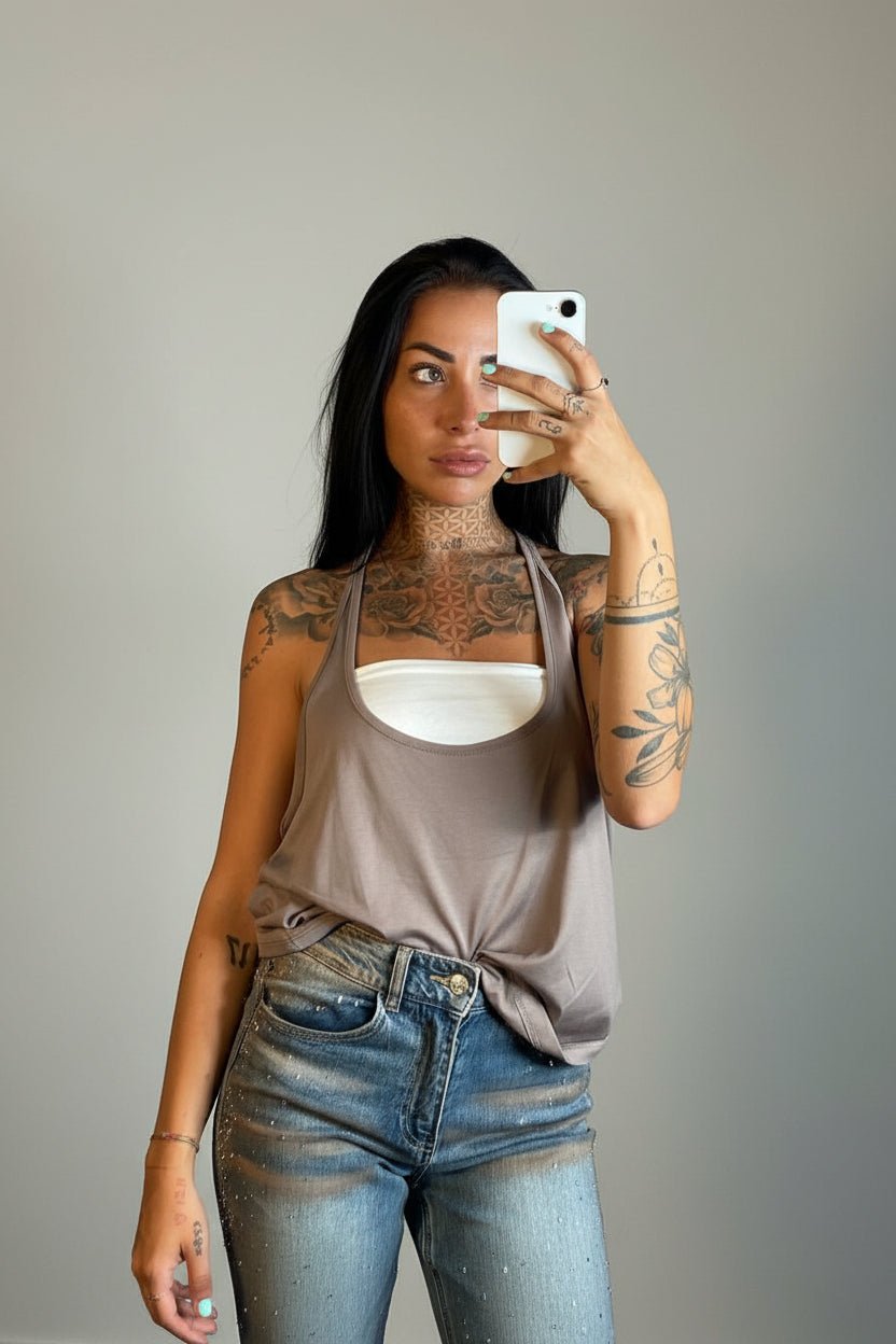 top canottiera over - Dverso Fashion