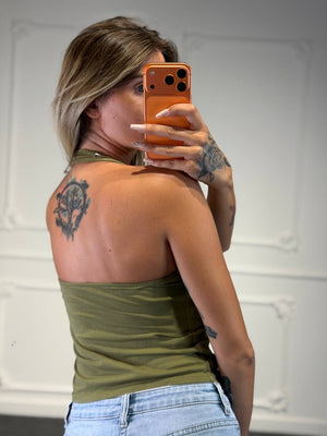 top con bulloni - Dverso Fashion