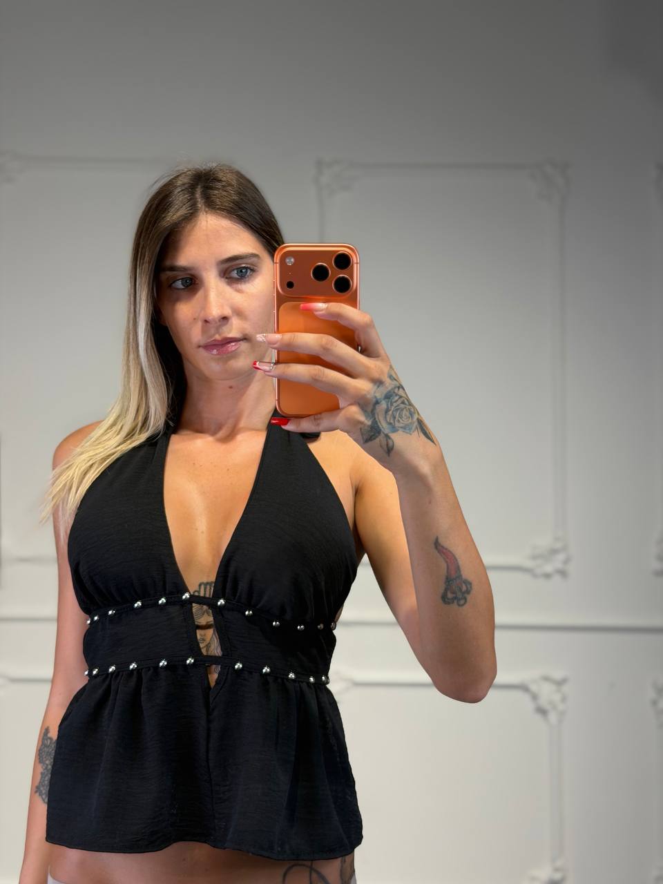 top con dettaglio borchie - Dverso Fashion