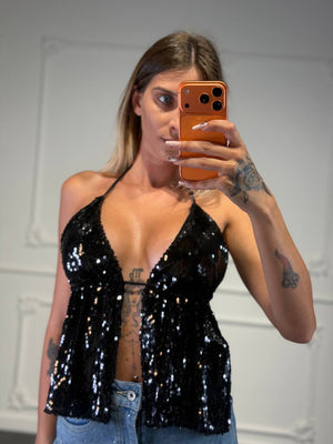 top disco con pailettes - Dverso Fashion