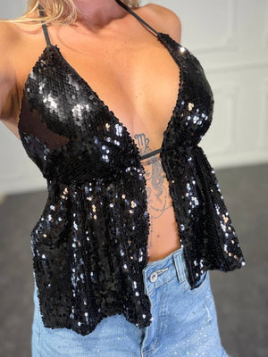 top disco con pailettes - Dverso Fashion