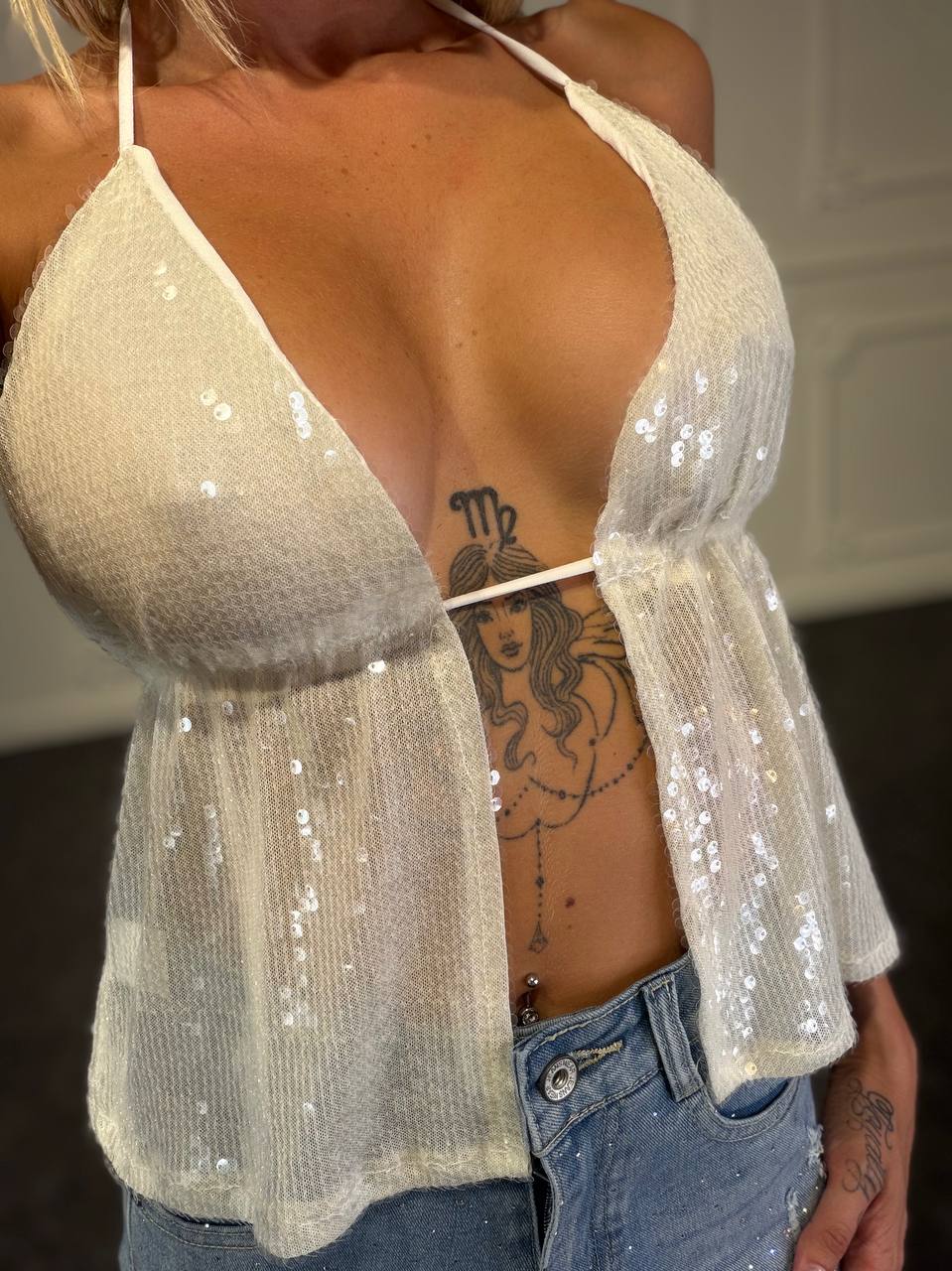top disco con pailettes - Dverso Fashion