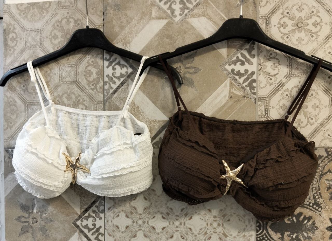 top estella con trama lavorata - Dverso Fashion