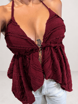 top in cotone ricamato - Dverso Fashion