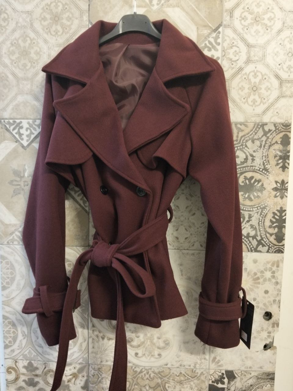 trench giselle in panno crop - Dverso Fashion