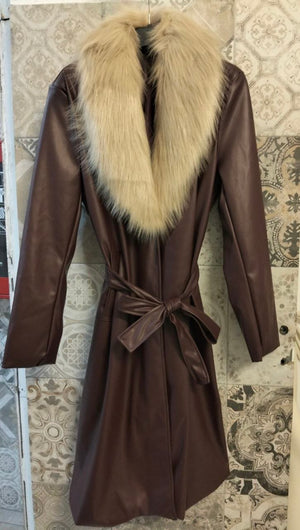 trench lungo con pelliccia - Dverso Fashion