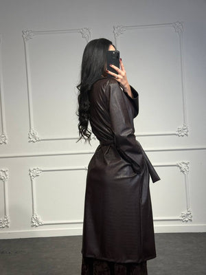 trench lungo pitonato - Dverso Fashion