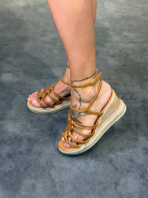 zeppe con lacci tacco 6cm - Dverso Fashion