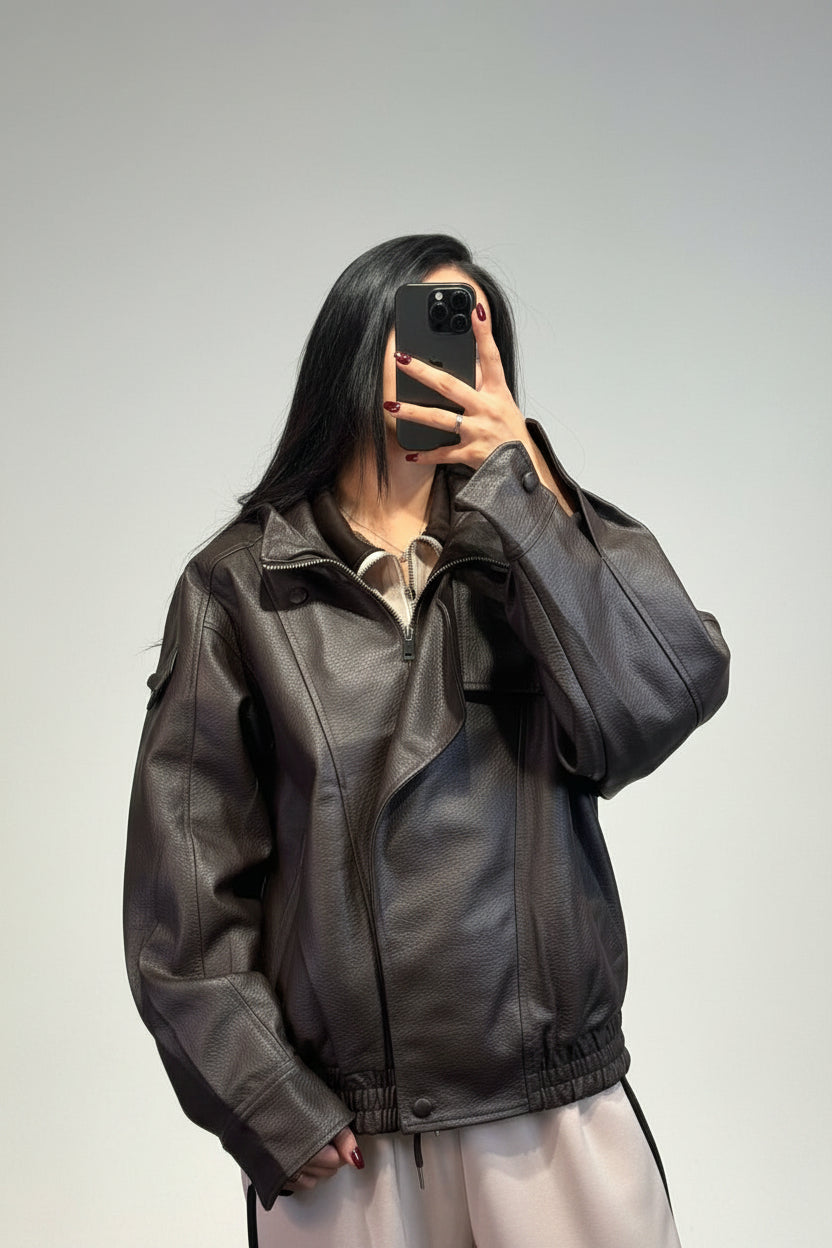 guacchetto bomber in pelle
