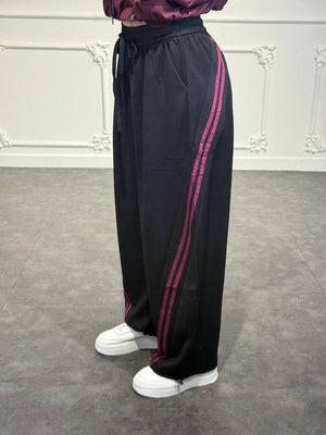 pantalone tuta con bande trasversali
