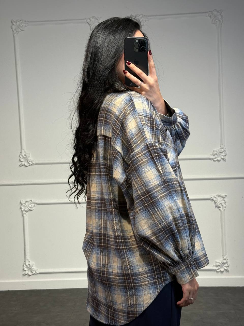 camicia con maniche a palloncino