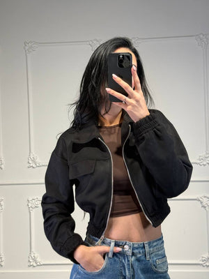 giacchetto scamosciato con zip
