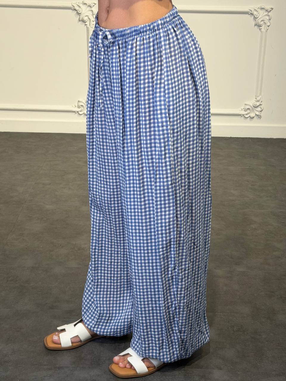 pantalone ampio a quadri