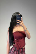 Top Donna Asimmetrico con Drappeggio Laterale e Vestibilità Aderente Stile Elegante