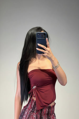 Top Donna Asimmetrico con Drappeggio Laterale e Vestibilità Aderente Stile Elegante