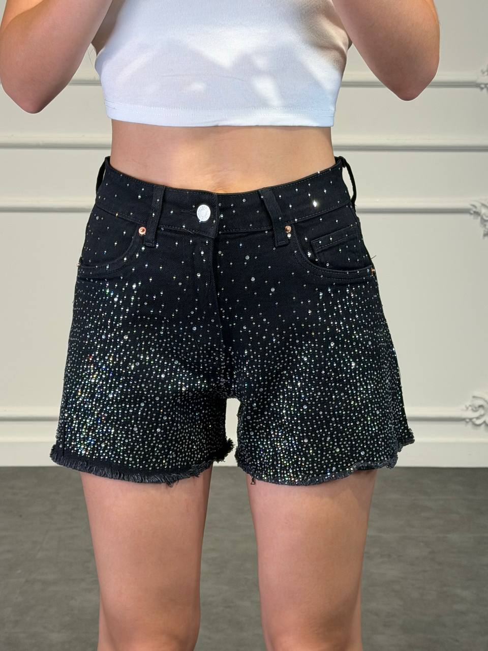 shorts con strass
