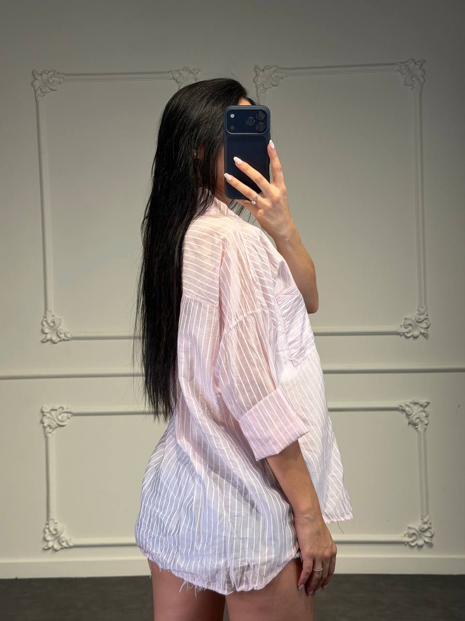 camicia velata a righe