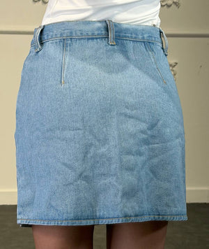 gonna jeans chiaro con bottoni