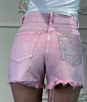 shorts pinkie con tasca glitter