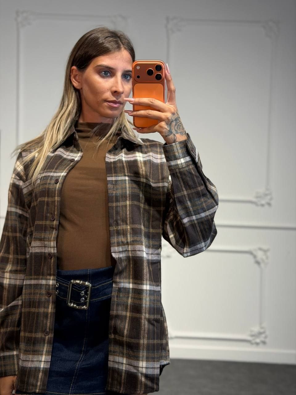 camica con maglia a mezzo collo
