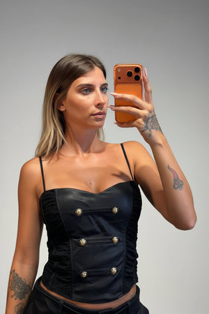 top corpetto con bottoni