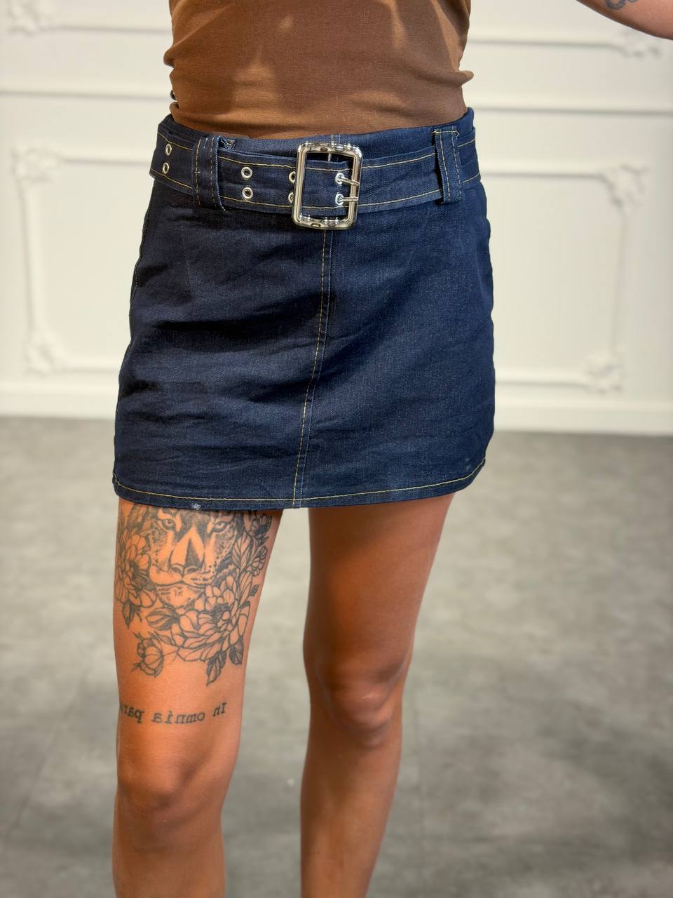 gonna jeans con cinta