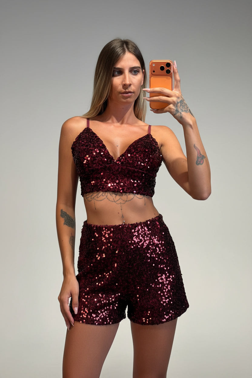 top amanda con paillettes
