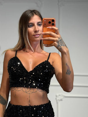 top amanda con paillettes