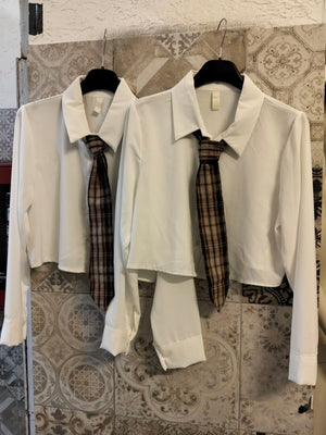 camicia cravatta tartan