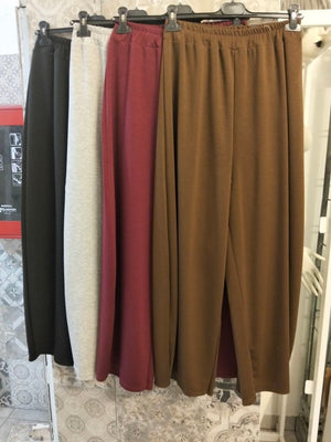 Pantaloni palazzo morbidi con vita elasticizzata