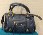 borsa bauletto zip dorate