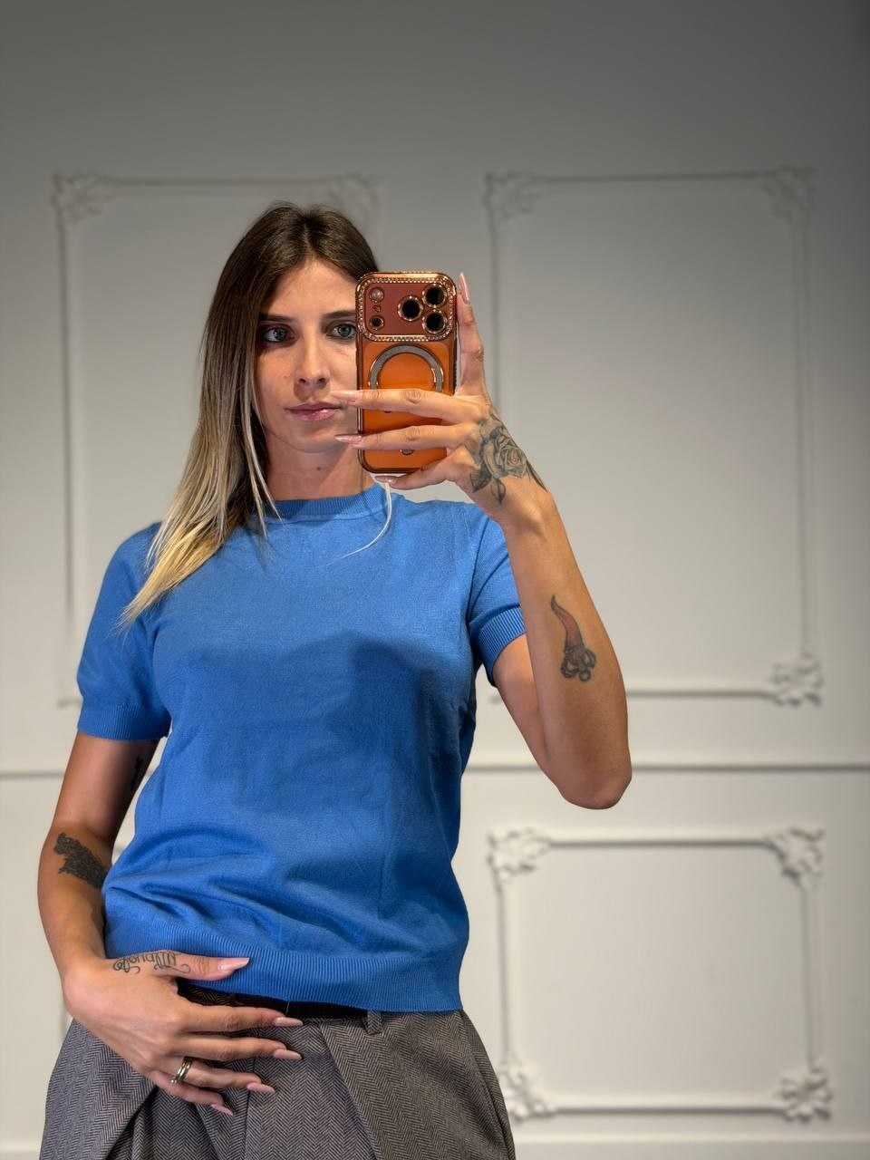 maglia mezze maniche collo alto