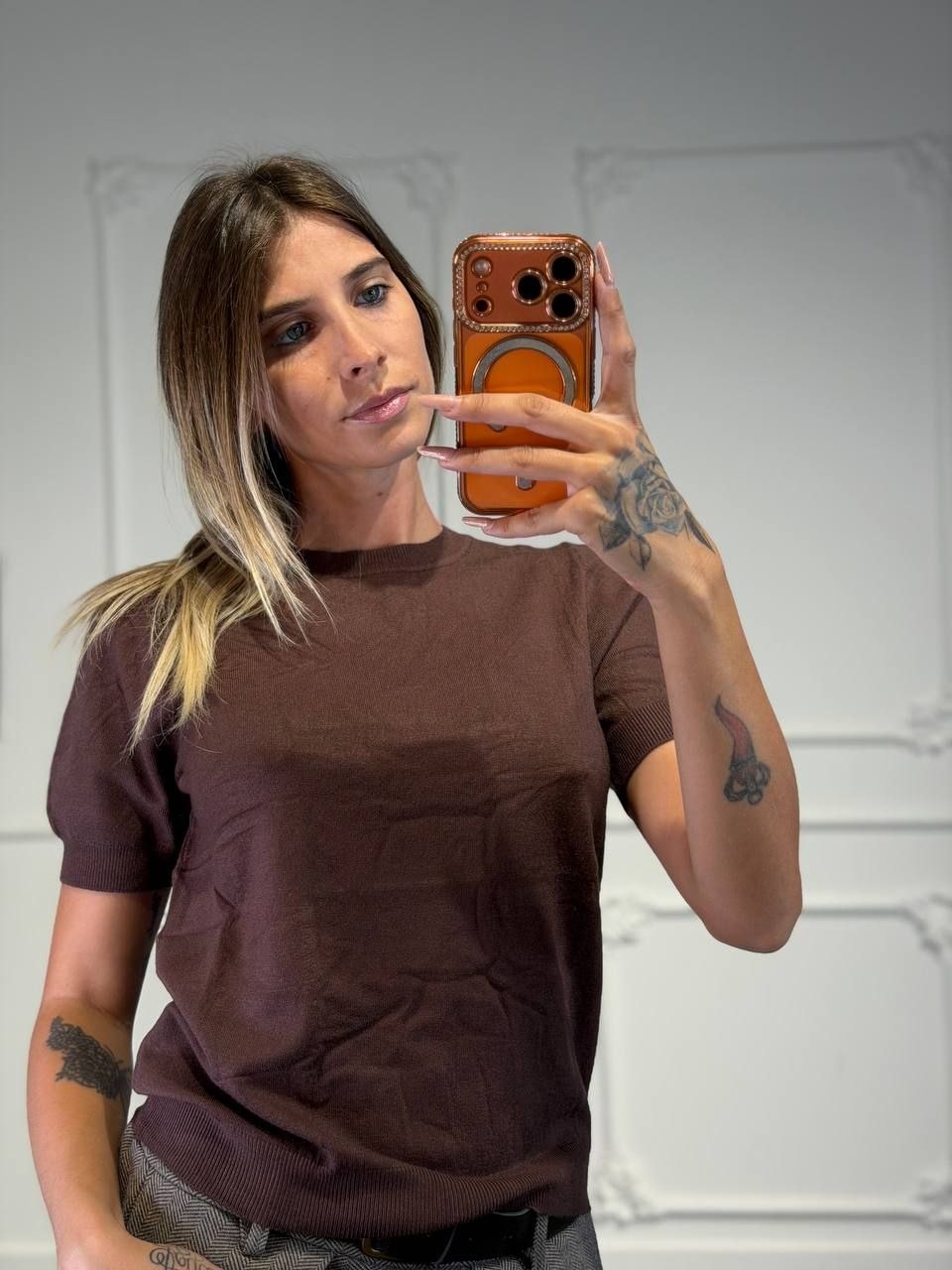 maglia mezze maniche collo alto