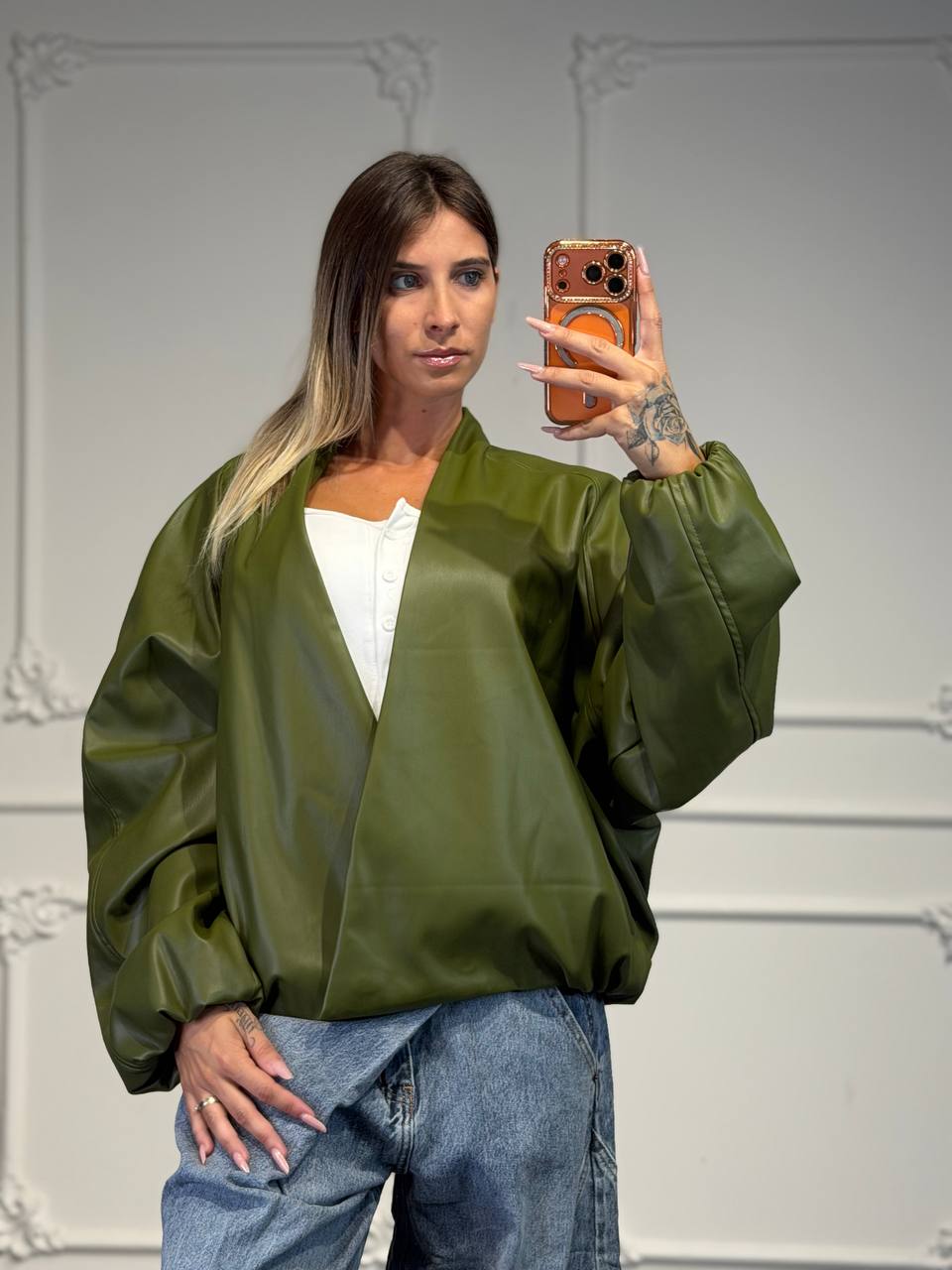 giacca oversize con scollo a V