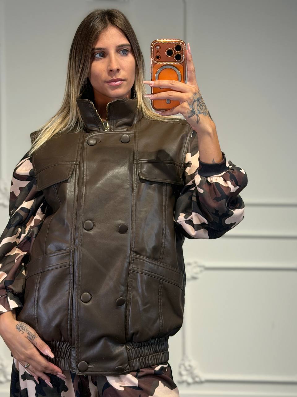gilet solid in pelle