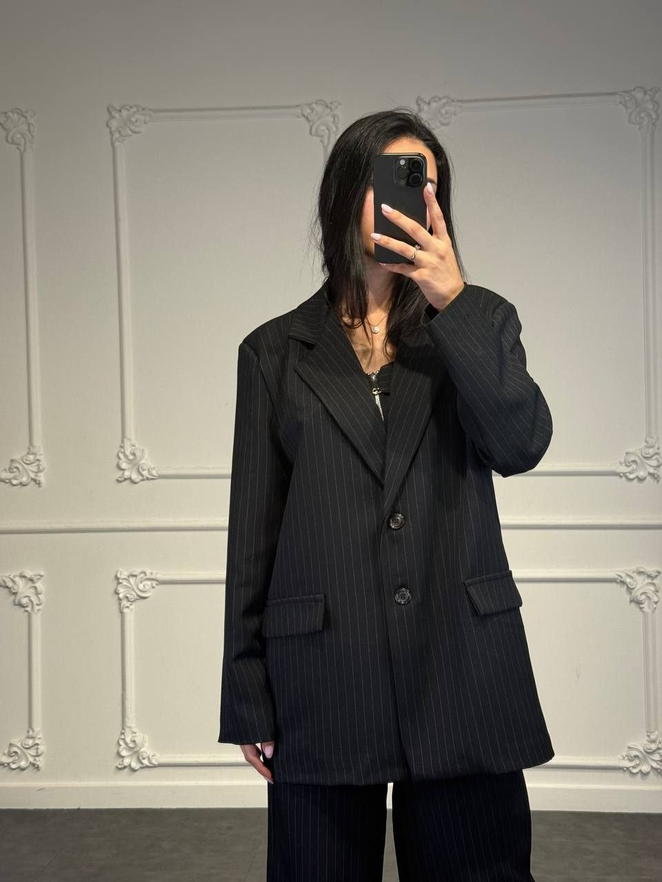 blazer gessato over