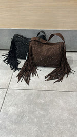 borsa strass con frange
